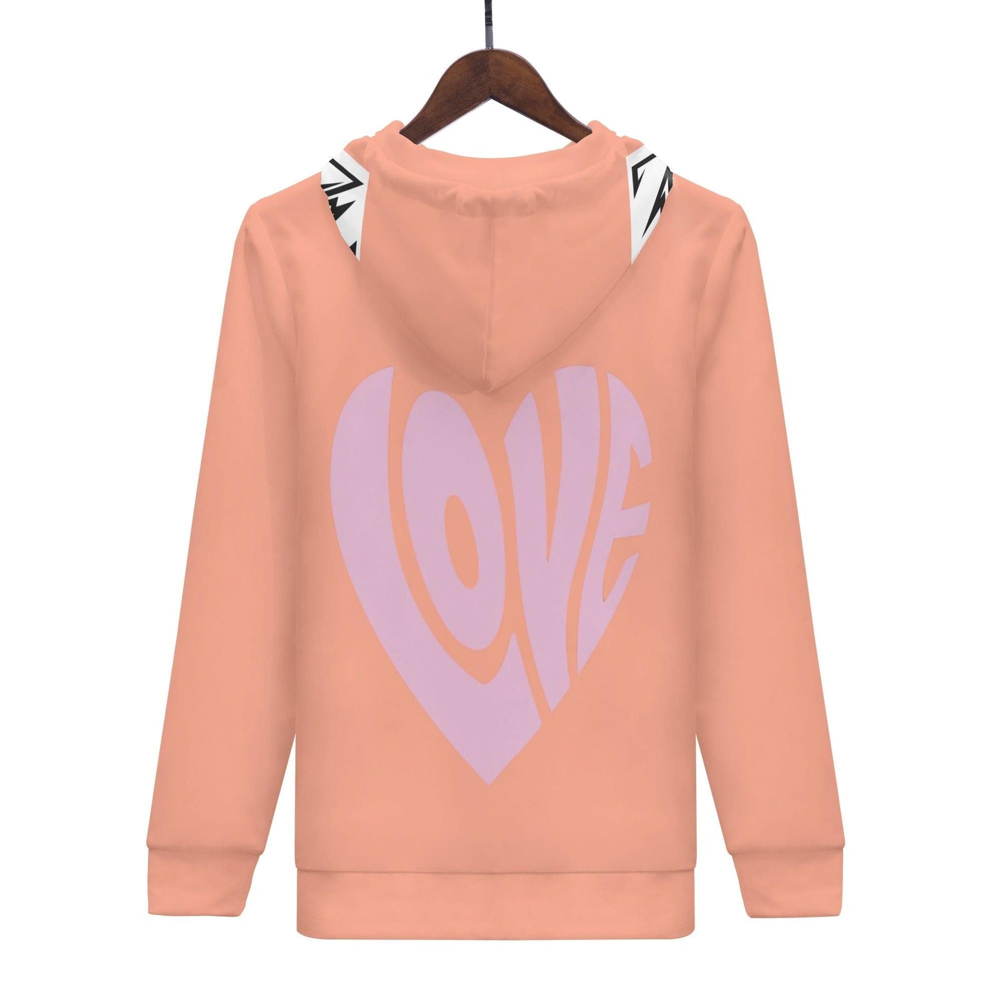 Exquisite Millinery Love Peach Zip Up Hoodie Peach - NX Vogue New York | Luxury Redefined