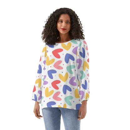 Hearts Chiffon Blouse    