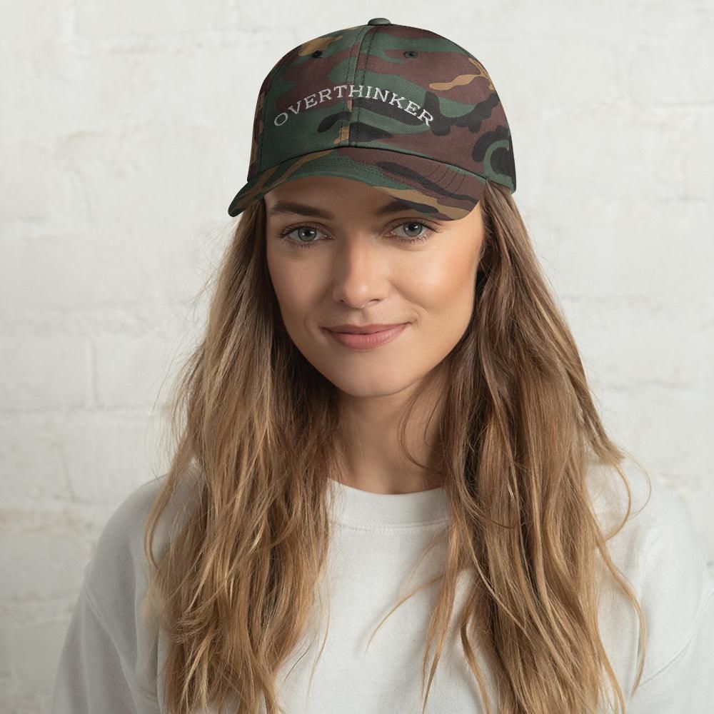 Overthinker Dad Vogue hat Cap Green Camo  