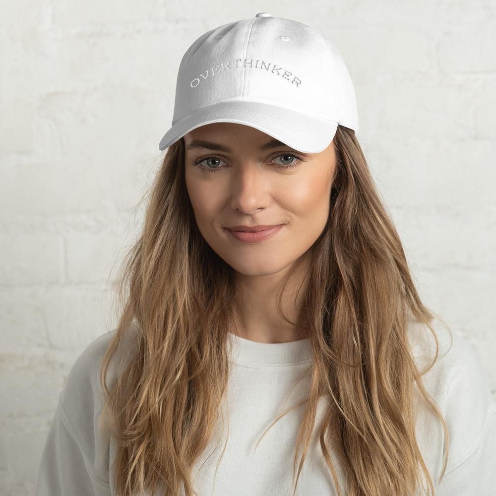 Overthinker Dad Vogue hat Cap White  