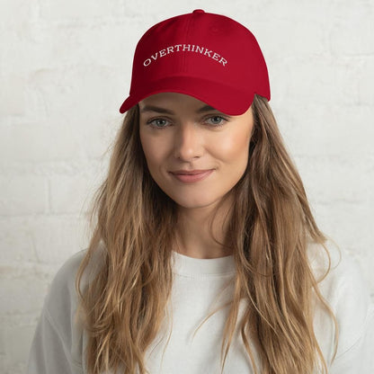 Overthinker Dad Vogue hat Cap Cranberry  