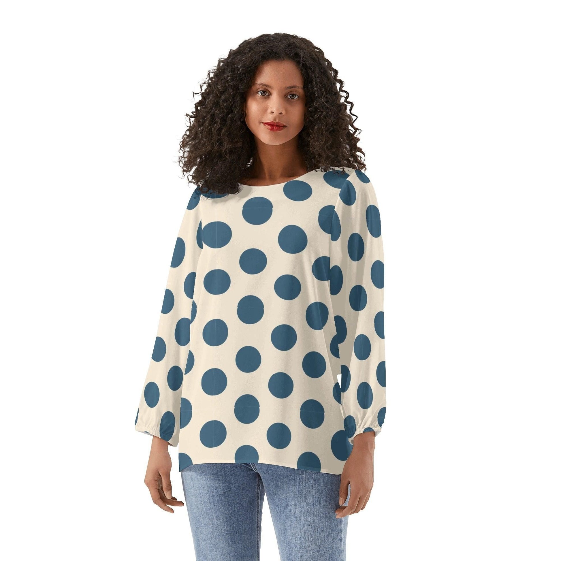 Polka Dots Chiffon Blouse    