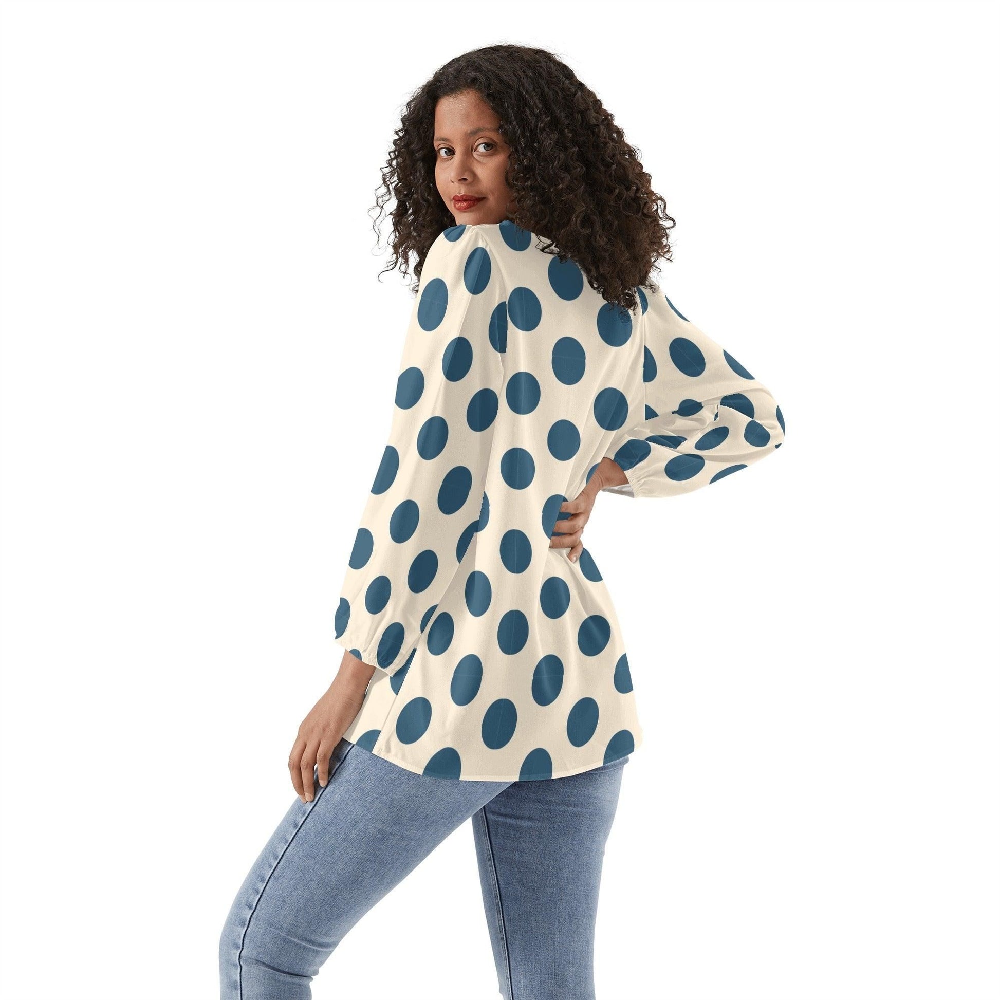 Polka Dots Chiffon Blouse    