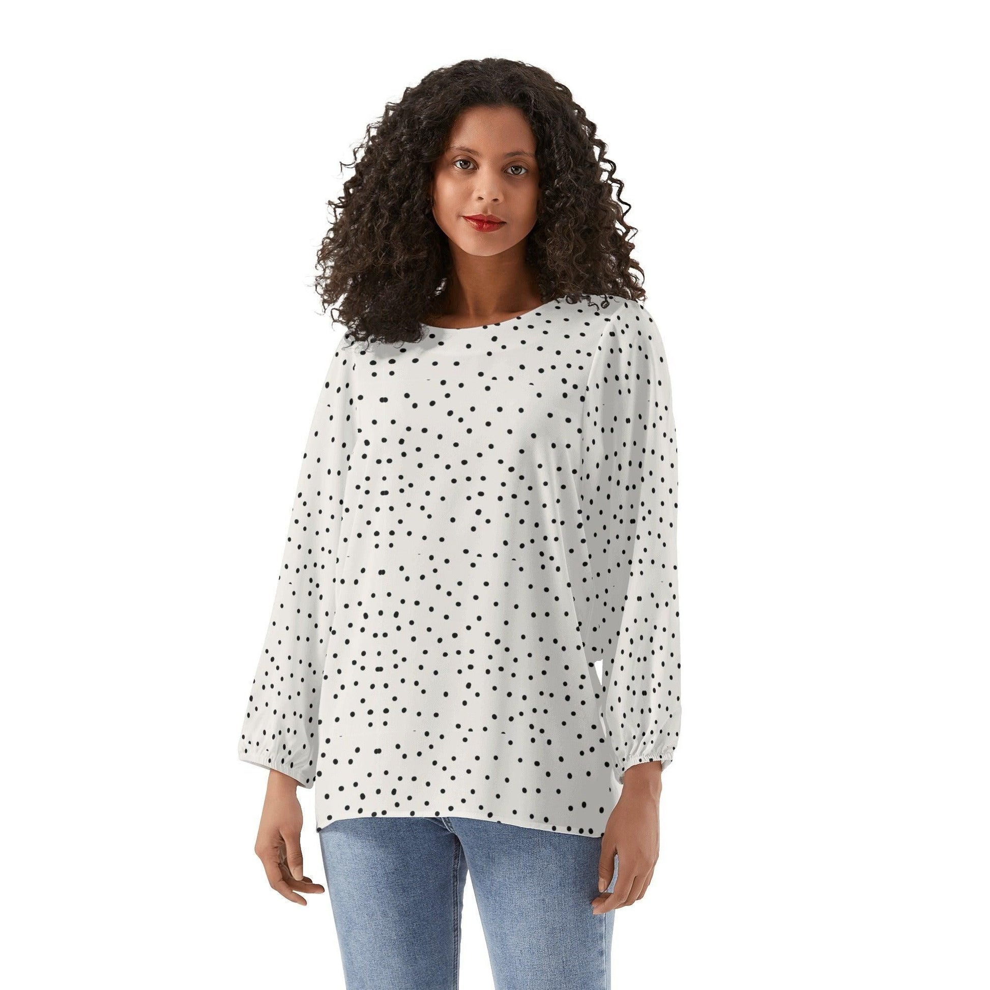 Small Dots Chiffon Blouse    