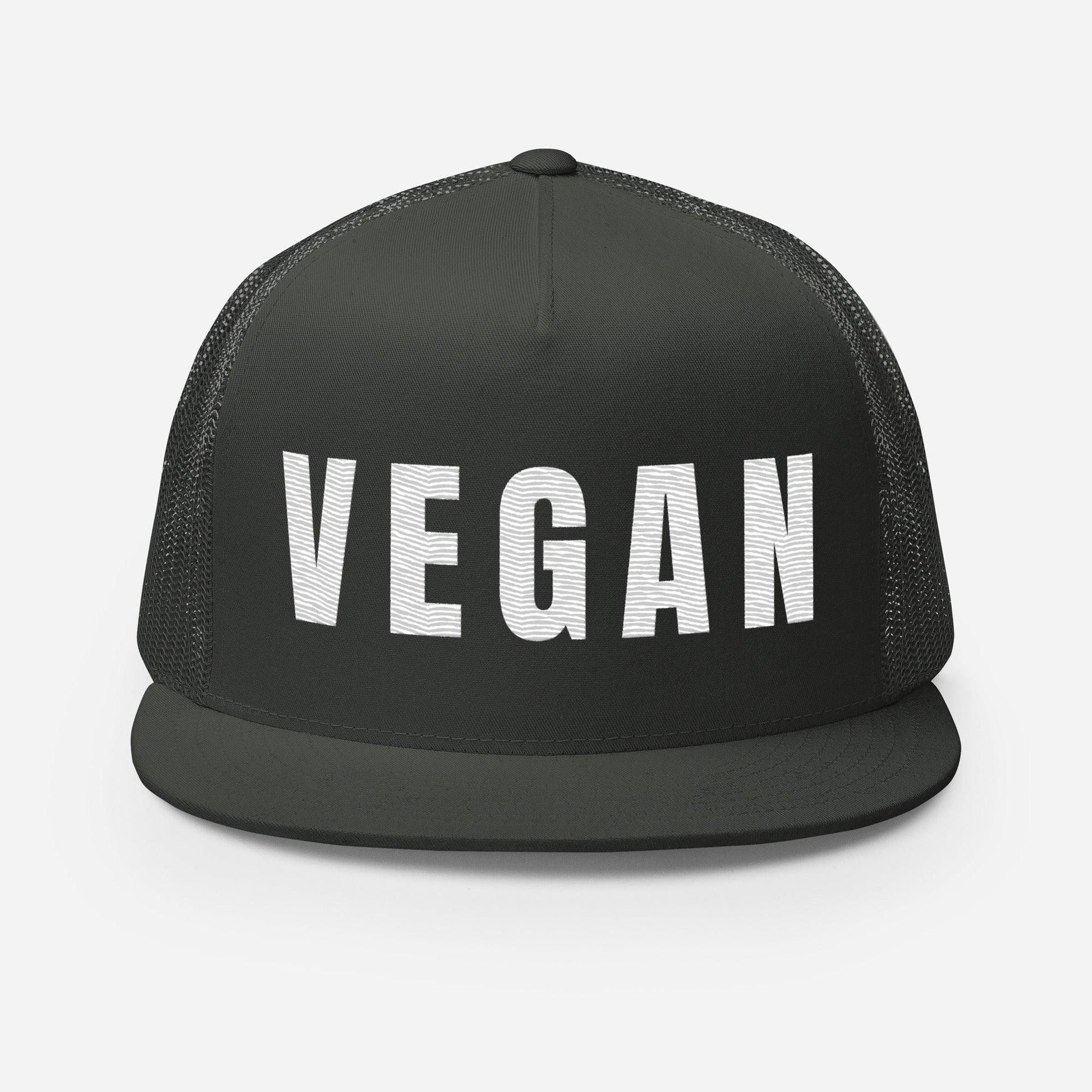 Vegan Logo 5 Panel Trucker Cap Cap   